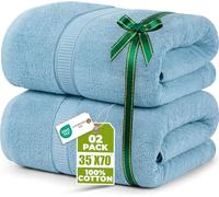 Utopia Towels - Luxueux Drap de Bain géant 2 pièces, 100% Coton filé à Anneaux, très Absorbant et à séchage Rapide, Serviette de Bain/Serviette de Sauna, Super Douce (90 x 180 cm, Bleu Ciel)