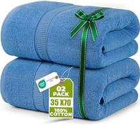 Utopia Towels - Luxueux Drap de Bain géant 2 pièces, 100% Coton filé à Anneaux, très Absorbant et à séchage Rapide, Serviette de Bain/Serviette de Sauna, Super Douce (90 x 180 cm, Bleu électrique)
