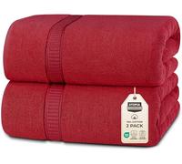 Utopia Towels - Luxueux Drap de Bain géant 2 pièces, 100% Coton filé à Anneaux, très Absorbant et à séchage Rapide, Serviette de Bain/Serviette de Sauna, Super Douce (90 x 180 cm, Rouge)