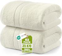 Utopia Towels - Luxueux Drap de Bain géant 2 pièces, 100% Coton filé à Anneaux, très Absorbant et à séchage Rapide, Serviette de Bain/Serviette de Sauna, Super Douce (90 x 180 cm, Ivoire)
