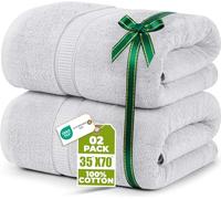 Utopia Towels - Luxueux Drap de Bain géant 2 pièces, 100% Coton filé à Anneaux, très Absorbant et à séchage Rapide, Serviette de Bain/Serviette de Sauna, Super Douce (90 x 180 cm, Argent)
