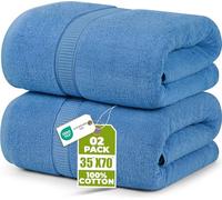 Utopia Towels - Luxueux Drap de Bain géant 2 pièces, 100% Coton filé à Anneaux, très Absorbant et à séchage Rapide, Serviette de Bain/Serviette de Sauna, Super Douce (90 x 180 cm, Bleu électrique)