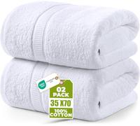 Utopia Towels - Serviette de Bain Grande Taille 90 x 180 cm (Lot de 2) (Blanc)