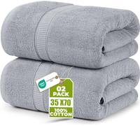 Utopia Towels - Serviette de Bain Grande Taille 90 x 180 cm (Lot de 2) (Gris Clair)