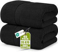 Utopia Towels - Serviette de Bain Grande Taille 90 x 180 cm (Lot de 2) (Noir)