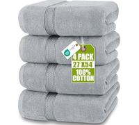 Utopia Towels - Lot de 4 Serviettes de Bain (69x137 cm) - 100% Coton filé à l'anneau, séchage Rapide, très absorbantes, Douces au Toucher, parfaites pour Un Usage Quotidien - Gris Friod