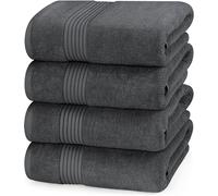 Utopia Towels Serviettes de Bain Douces pour hôtels et spas, 100% Coton peigné, Paquet de 4, Gris