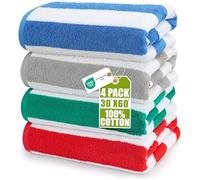 Utopia Towels Serviettes de Plage Cabana Stripe 76 x 152 cm Lot de 4