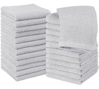 Utopia Towels -Set de Gants de Toilette (Lot de 24 - Argent) -100% Coton filé à l'anneau, Serviettes de Toilette 30 x 30 CM, Debarbouillette très absorbants-Petite Serviettes