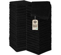 Utopia Towels -Set de Gants de Toilette (Lot de 60 - Noir) -100% Coton filé à l'anneau, Serviettes de Toilette 30 x 30 CM, Debarbouillette très absorbants-Petite Serviettes