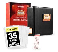 UTOPISH Classeur Playbill avec pochettes - Support et organiseur en cuir PU avec logo 3D et panneau d'étiquetage, cadeau musical et théâtre avec 30 pochettes et autocollants numérotés inclus