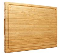 Utoplike Planche à découper extra large XXXL en bambou 61 x 40,6 x 3,2 cm, le plus grand bloc à découper en bois pour la dinde, les légumes, le barbecue, avec poignée et rainure pour recueillir le jus
