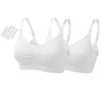 UtopyaUK Lot de 3 Soutiens-Gorges Confortables rembourrés pour Femme et Fille avec Coussinets sans Coutures pour Le Sommeil, Le Yoga et Les Loisirs (M, 2 Blanches)