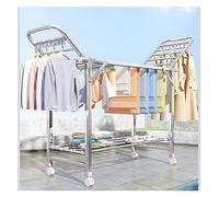 UTOQIA Étendoir à Linge Séchoir Linge Acier Inoxydable Aile Pliante Tringle À Vêtements Pliable Sol Étendoir À Linge Sèche-Linge Cintre Intérieur Extérieur Séchoir à Linge Etendoir Linge