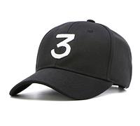 UTOWO Chance The Rapper Casquette de baseball brodée 3 papas Hip-Hop - Noir - réglable