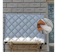 UTOYA Couverture De Climatiseur Extérieur for L'hiver, Épaissir Ajouter Du Coton Suspendu Couvertures AC, Anti-grêle Coupe-vent Protection Complète (Color : Silver, Size : 98 * 40 * 75cm)