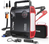 UTRAI 8000A Booster Batterie Voiture, 27000mAh Demarreur Batterie Voiture avec 1600 Lumens LED, Gonfleur, Sortie CC 160 W, 18W Charge Rapide, Jump Starter Portable (Tous Gaz ou 12L Diesel)