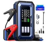 UTRAI 8000A Booster Batterie Voiture avec Gonfleur, Démarrage Batterie Voiture avec OBD2 Diagnostic, 2000 Lumens LED, Sortie CC 160W, Charge Rapide 18 W, Jump Starter S'applique à Tous Gaz/12L Diesel