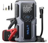 UTRAI Booster Batterie Voiture 5000A, Demarreur Batterie Voiture avec Gonfleur 150PSI (8.5L Gas/6.5L Diesel), Jump Starter avec Lumière LED, QC3.0, Démarrage Forcé, Grand Écran