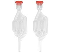 UTRUGAN 2 PCS Bonde de Fermentation Plus Bouchon Tubes Fermentation Barboteur Plastique Soupape d'Échappement de Fermentation SAS Airlock Bubbler Transparent pour Brassage de Bière Vin Cidre17.5*5.5cm
