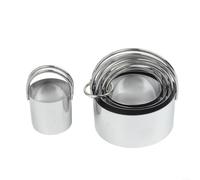 UTTASU 5-Piece Stainless Steel Cake Ring Set 8cm Handle