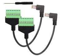 UTTASU Adaptateur de bornier à vis RJ45 vers 8 broches, 30 cm, sans soudure, options de courbure haut/bas/gauche/droite, pour vidéosurveillance, transmission de données et équipement réseau