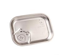 UTTASU Assiette plate en acier inoxydable 304 avec bords arrondis lisses, incassable et passe au lave-vaisselle, adaptée pour les pique-niques, jardins d'enfants et restaurants (canard)