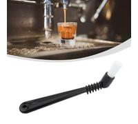 UTTASU Brosse de nettoyage pour machine à expresso avec poils rigides coudés en nylon pour tête de groupe, joint et broyeur ¨C 15 cm Ustensile de café de cuisine (blanc/noir)