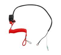 UTTASU Interrupteur d'arrêt d'urgence pour moteur de bateau avec corde de sécurité, disjoncteur d'allumage hors-bord, boîtier ABS, rouge/noir, utilisation universelle