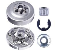 UTTASU Kit de tambour d'embrayage pour Stihl MS261 MS271C MS291 Kit de rechange 5 pièces avec couvercle de roue hélicoïdale et roulement à aiguilles, métal robuste pour tronçonneuse, installation