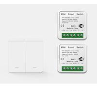 UTTASU Kit d'interrupteur sans fil pour Tuya Smart, télécommande RF433 MHz, voix et application, installation facile, aucun câblage nécessaire, blanc