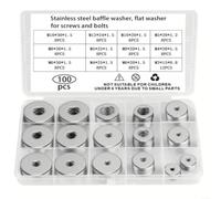 UTTASU Lot de 100 rondelles M3-M12 pour vis et boulons, disques plats renforcés avec grande surface d'appui pour répartition de la charge dans une boîte assortie