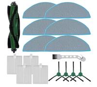 UTTASU Lot de 16 pièces de rechange pour iRobot Roomba Combo Essential Y0140/Y0540/Q0520/105 avec brosse principale, brosses latérales, filtres et lingettes