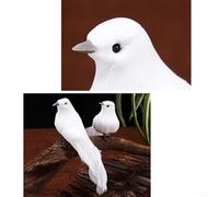 UTTASU Lot de 2 colombes blanches à clipser, oiseaux en mousse, décoration intérieure et extérieure, objets de bon augure, symbole de paix et d'amour, WHTEUZ0ZFRYV97371581