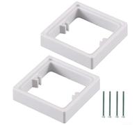 UTTASU Lot de 2 entretoises carrées pour prise unique, cadre carré de 20 mm, extension de boîte avec vis, tampon rehausseur de prise électrique pour amélioration de la maison (blanc)
