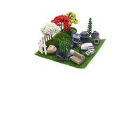 UTTASU Lot de 26 mini accessoires de décoration pour maison de poupée, jardin et cour, mini accessoires de paysage pour jardin zen, bacs à sable, jardins féériques, récipients en verre, avec clôture