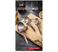 UTTASU Lot de 3 entonnoirs avec longue poignée pour verser de l'huile, du vin et de la sauce, construction en acier inoxydable, trous de suspension peu encombrants pour un rangement facile et un
