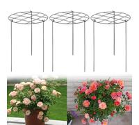 UTTASU Lot de 3 supports de plantes grimpantes en métal pour pivoines, roses, tomates et hortensias - 40 x 30 x 5 cm - Vert - Support pour plantes de jardin avec base stable à 3 pieds