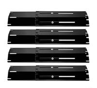 UTTASU Lot de 4 plaques chauffantes réglables en acier inoxydable pour barbecue à gaz, bouclier de cuisson extensible de 29,8 cm à 53,3 cm en porcelaine noire
