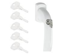 UTTASU Lot de 5 clés à poignée de fenêtre en UPVC pour serrures Hoppe avec code 1323, construction en alliage, argent