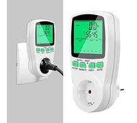 UTTASU Moniteur d'électricité numérique pour suivi en temps réel de la consommation d'énergie, de la tension, du courant et des coûts - 230 V/50 Hz, 16 A, 3680 W max, écran rétroéclairé, utilisation