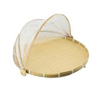 UTTASU Panier de rangement tissé pour fruits et légumes avec filet anti-moustiques, design pliable et peu encombrant pour la maison, les pique-niques et la vente au détail, 30 x 5 cm/36 x 5 cm/41,5 x