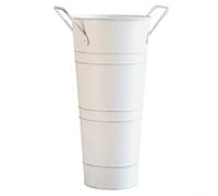 UTTASU Porte-parapluie en fer soigné stable et durable (blanc) | Design peu encombrant, idéal pour les appartements, les petites entrées, pour l'esthétique, 19 x 31 x 13 cm