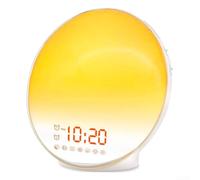 UTTASU Réveil lever du soleil double alarme avec radio FM sons relaxants pour enfants simulateur de lumière simulateur de chambre à coucher aide au sommeil Design facile à utiliser (Royaume-Uni)