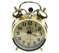 UTTASU Réveil mécanique vintage en forme de fer à cheval doré avec fonction sonnette, design compact de 7 cm de diamètre pour décoration de chambre à coucher, affichage de bureau, objet de collection