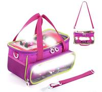 UTTASU Sacs de rangement, étui de transport portable pour lecteur audio Toniebox et figurines - Sac de rangement spacieux avec bandoulière, PVC et tissu, plusieurs options de couleur (violet)