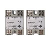 UTTASU SSR-40DA Lot de 2 modules relais à corps solide pour régulateur de température, entrée 3-32 V CC, sortie 24-380 VAC, silencieux, résistant aux vibrations pour technologie d'automatisation