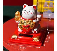 UTTASU Statue de chat porte-bonheur en céramique Maneki Neko porte-bonheur Fengshui - Décoration pour décoration de bureau, voiture (chat gourde, blanc), 1224585133