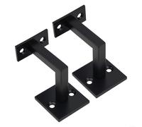 UTTASU Supports de rampe d'escalier pour escaliers Supports carrés réglables Noir mat pour surface Acier inoxydable 304 Stable pour l'intérieur et l'extérieur 2 pièces