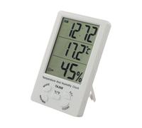 UTTASU Thermomètre et hygromètre numérique TA308 avec écran LCD, heure, indicateur de confort, mémoire max/min, pour salon, bureau, serre, blanc